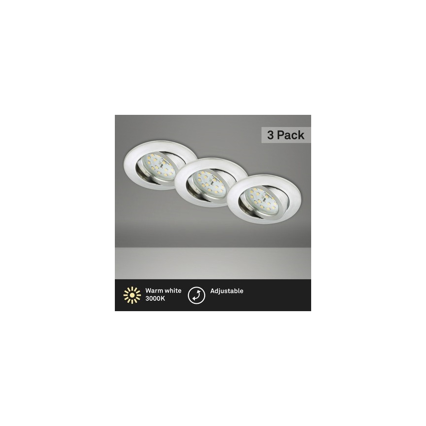 Briloner 8312-039 - Set 3x LED Ugradbena lampa za kupatilo LED/5W/230V IP23