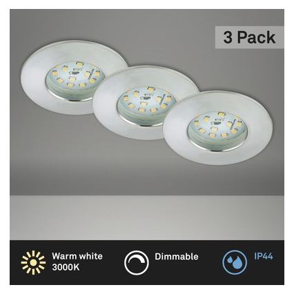 Briloner 8316-039-Set 3x LED Prigušiva ugradbena lampa za kupatilo LED/5,5W/230V IP44