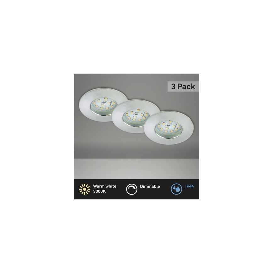 Briloner 8316-039-Set 3x LED Prigušiva ugradbena lampa za kupatilo LED/5,5W/230V IP44