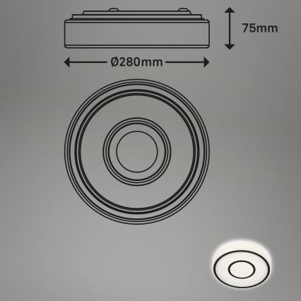 Briloner - LED Plafonjera SIRKEL LED/12W/230V crno