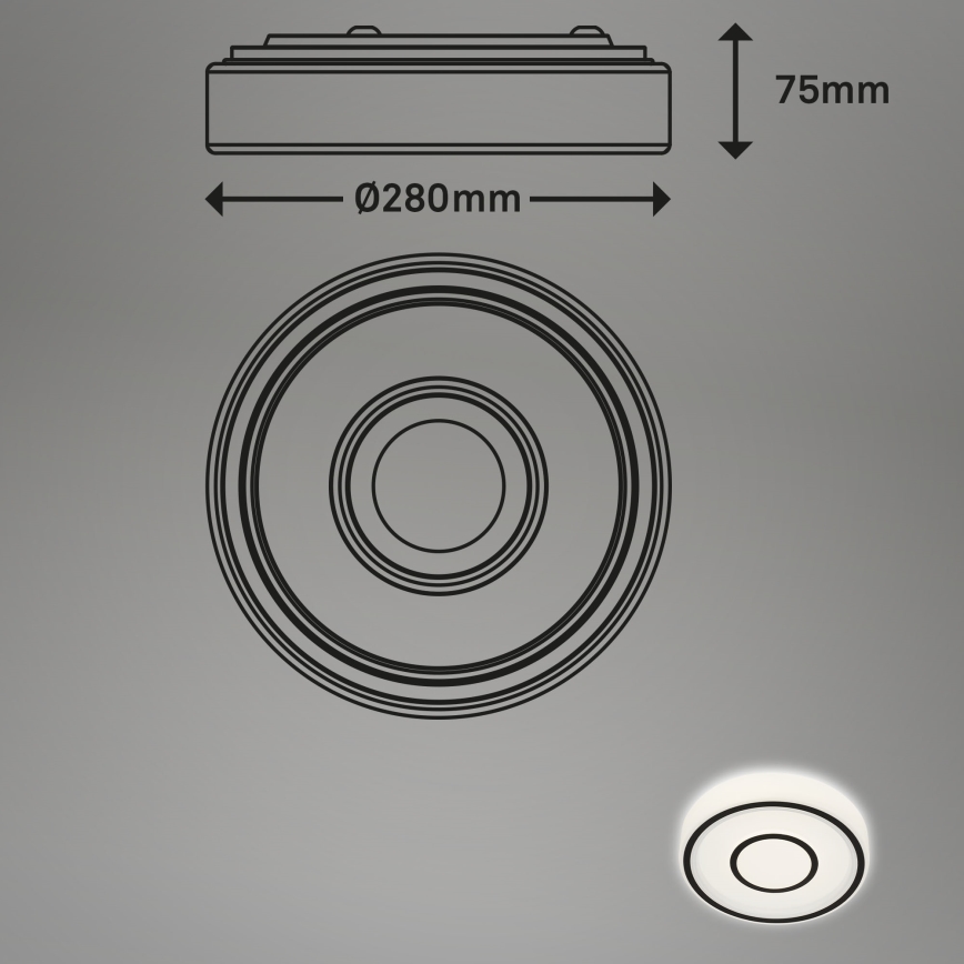 Briloner - LED Plafonjera SIRKEL LED/12W/230V crno