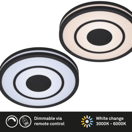 Briloner - LED Prigušiva plafonjera RIPPLE LED/24W/230V 3000-6500K + Daljinski upravljač