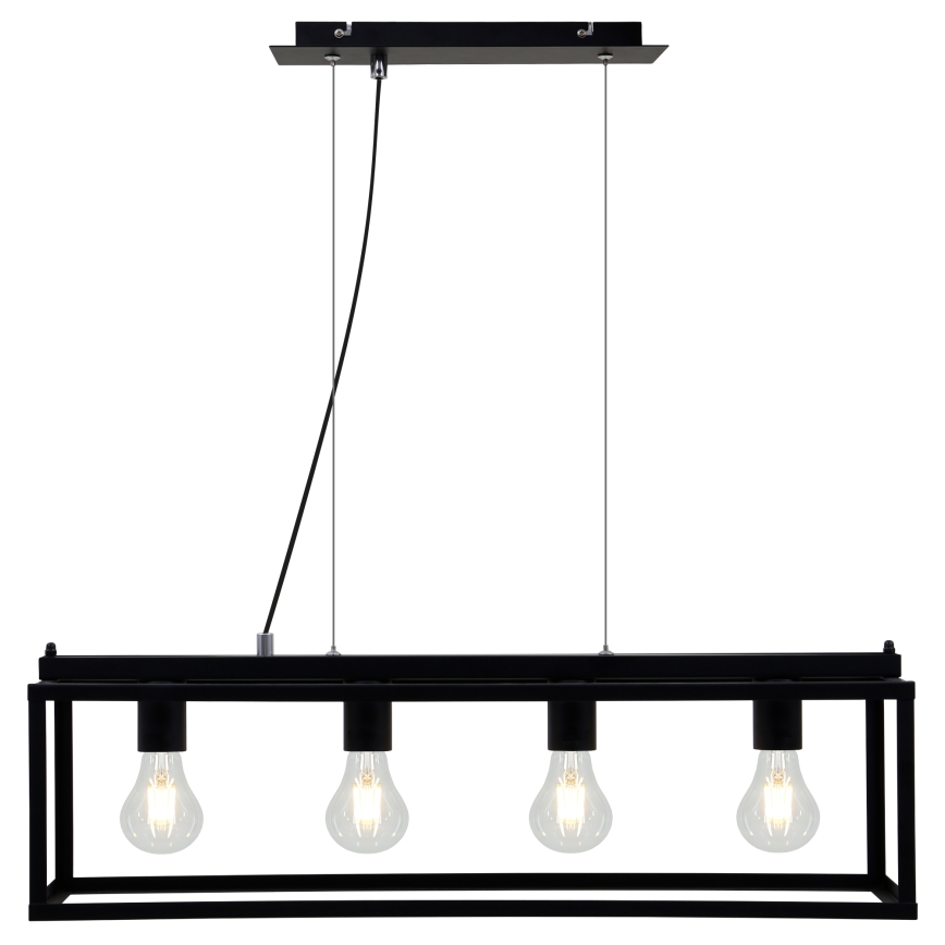 Briloner - Luster na sajli BLACK STEEL 4xE27/40W/230V