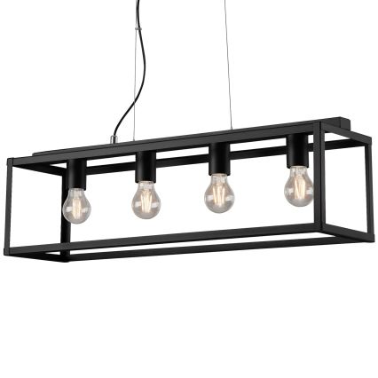 Briloner - Luster na sajli BLACK STEEL 4xE27/40W/230V