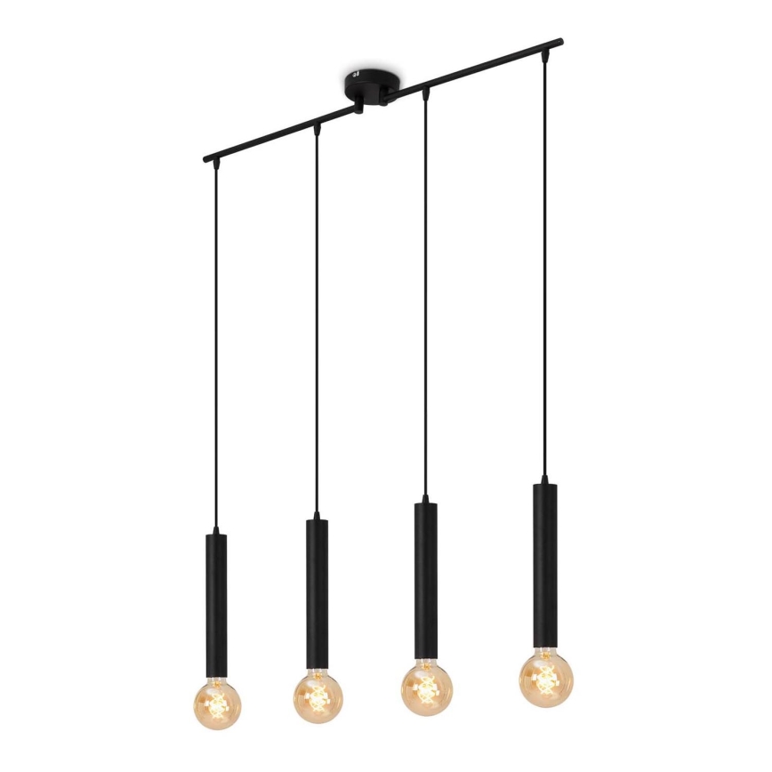 Briloner - Luster na sajli LONGA 4xE27/60W/230V crno