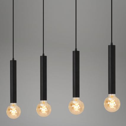 Briloner - Luster na sajli LONGA 4xE27/60W/230V crno