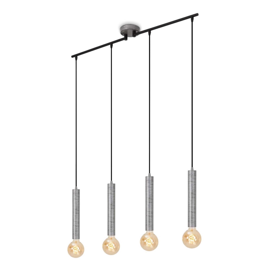 Briloner - Luster na sajli LONGA 4xE27/60W/230V srebrno