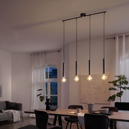 Briloner - Luster na sajli LONGA 4xE27/60W/230V srebrno