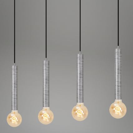 Briloner - Luster na sajli LONGA 4xE27/60W/230V srebrno