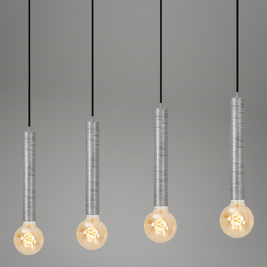 Briloner - Luster na sajli LONGA 4xE27/60W/230V srebrno