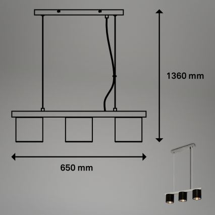 Briloner - Luster na sajli LURI 3xE14/25W/230V fikus elastika