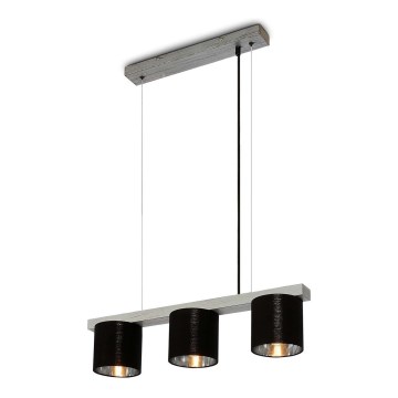 Briloner - Luster na sajli LURI 3xE14/25W/230V od kaučukovog drveta