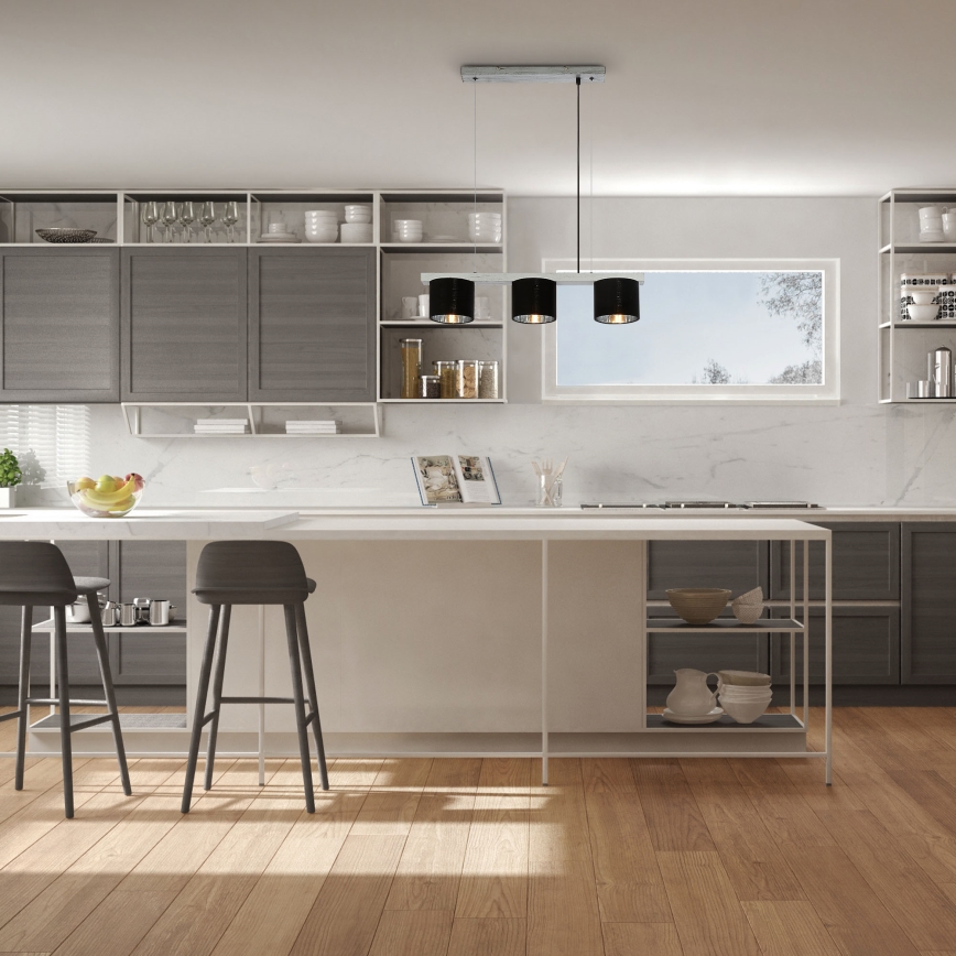 Briloner - Luster na sajli LURI 3xE14/25W/230V od kaučukovog drveta