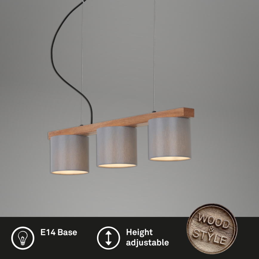 Briloner - Luster na sajli RHON 3xE14/25W/230V fikus elastika