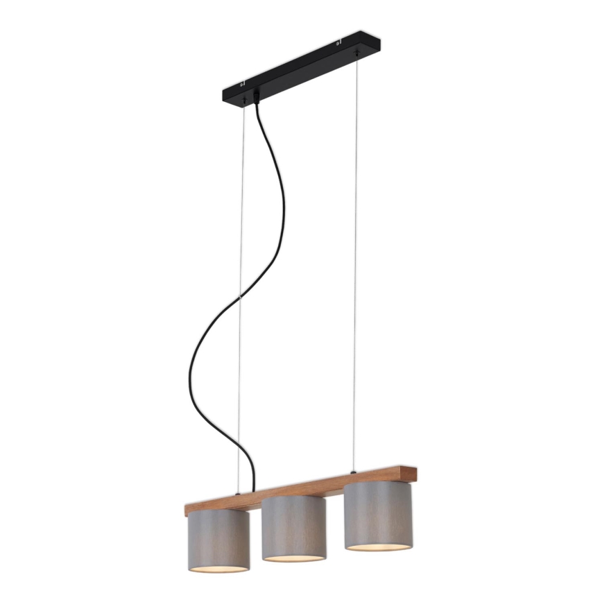 Briloner - Luster na sajli RHON 3xE14/25W/230V kaučukovo drvo