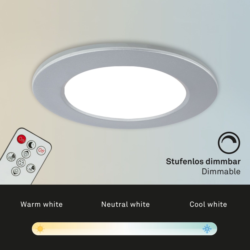 Briloner - Set 3x LED Prigušiva ugradbena lampa za kupatilo LED/4,8W/230V 3000-6500K IP44 + Daljinski upravljač