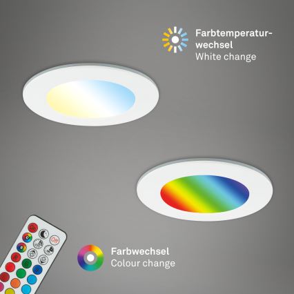 Briloner - Set 3x RGBW LED Prigušiva ugradbena lampa za kupatilo LED/4,8W/230V 3000-6500K IP65 + Daljinski upravljač