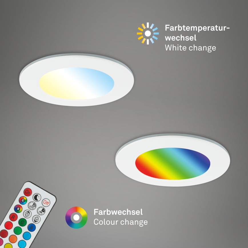 Briloner - Set 3x RGBW LED Prigušiva ugradbena lampa za kupatilo LED/4,8W/230V 3000-6500K IP65 + Daljinski upravljač