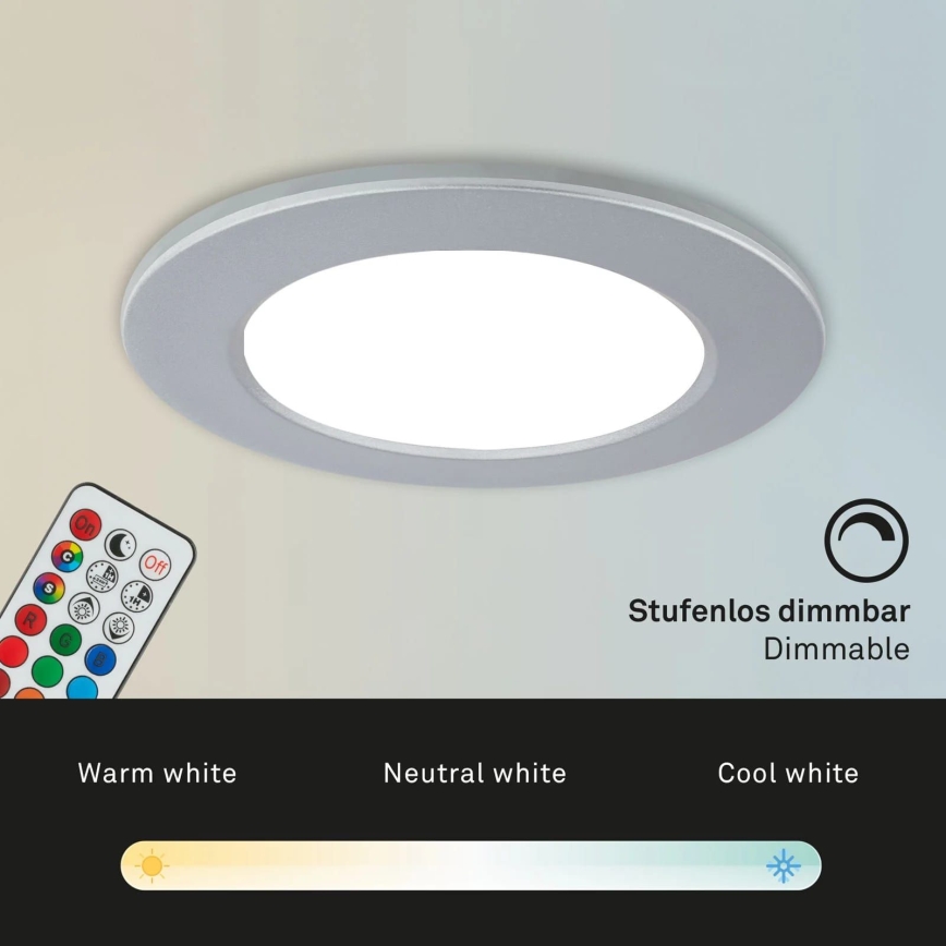 Briloner - Set 3x LED RGBW Prigušiva ugradbena lampa za kupatilo LED/4,8W/230V 3000-6500K IP65 + Daljinski upravljač