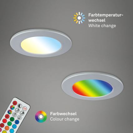 Briloner - Set 3x LED RGBW Prigušiva ugradbena lampa za kupatilo LED/4,8W/230V 3000-6500K IP65 + Daljinski upravljač