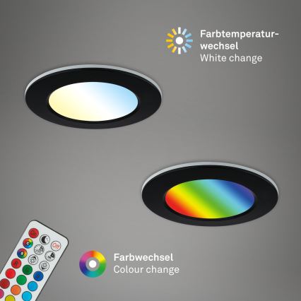 Briloner - Set 3x LED RGBW Prigušiva ugradbena lampa za kupatilo LED/4,8W/230V 3000-6500K IP65 + Daljinski upravljač