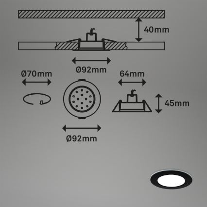 Briloner - Set 3x LED RGBW Prigušiva ugradbena lampa za kupatilo LED/4,8W/230V 3000-6500K IP65 + Daljinski upravljač