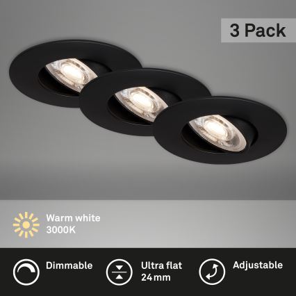 Briloner - Set 3x LED Prigušiva lampa za kupatilo LED/4,9W/230V IP23