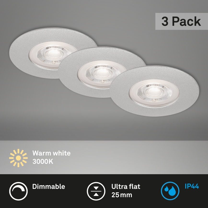Briloner - Set 3x LED Prigušiva lampa za kupatilo LED/4,9W/230V IP44