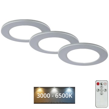 Briloner - Set 3x LED Prigušiva ugradbena lampa za kupatilo LED/4,8W/230V 3000-6500K IP44 + Daljinski upravljač