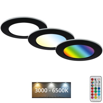 Briloner - Set 3x LED RGBW Prigušiva ugradbena lampa za kupatilo LED/4,8W/230V 3000-6500K IP65 + Daljinski upravljač