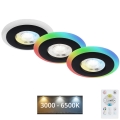 Briloner - Set 3x LED RGBW Prigušiva ugradbena lampa za kupatilo LED/5W/230V 3000-6500K IP44 + Daljinski upravljač