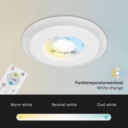 Briloner - Set 3x LED RGBW Prigušiva ugradbena lampa za kupatilo LED/5W/230V 3000-6500K IP44 + Daljinski upravljač