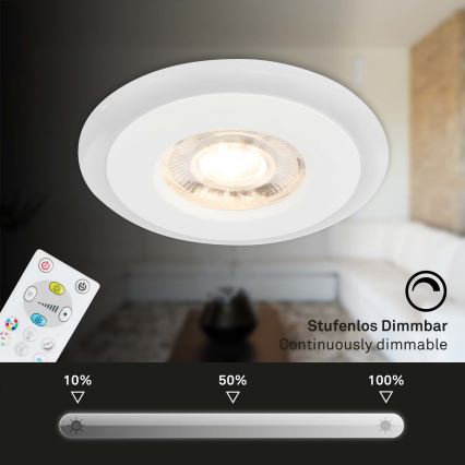 Briloner - Set 3x LED RGBW Prigušiva ugradbena lampa za kupatilo LED/5W/230V 3000-6500K IP44 + Daljinski upravljač