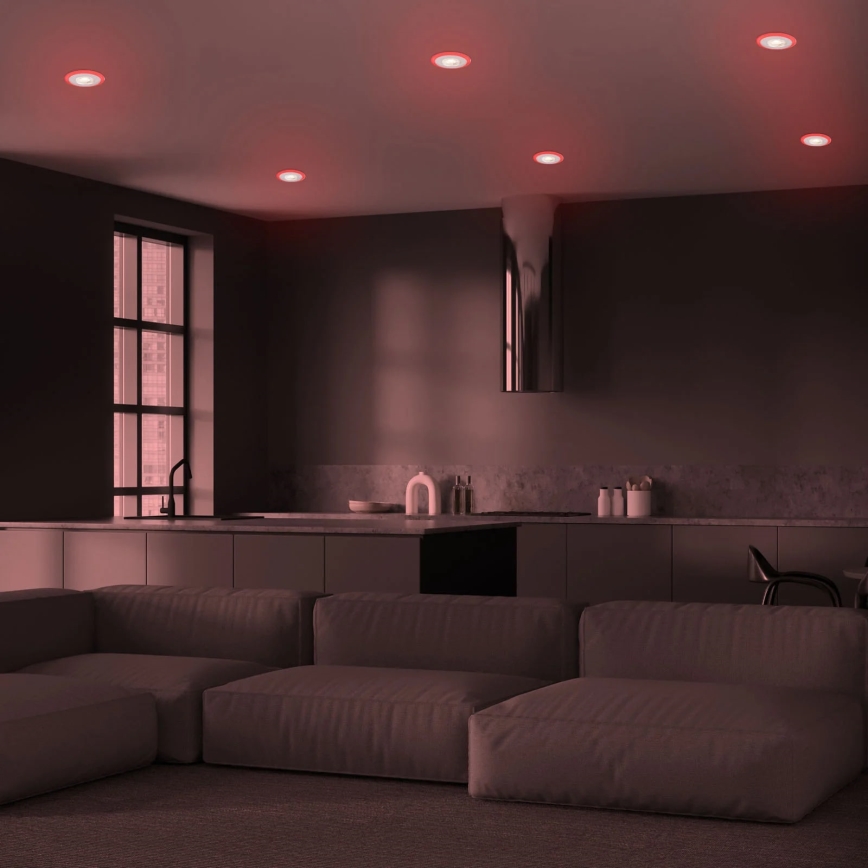 Briloner - Set 3x LED RGBW Prigušiva ugradbena lampa za kupatilo LED/5W/230V 3000-6500K IP44 + Daljinski upravljač