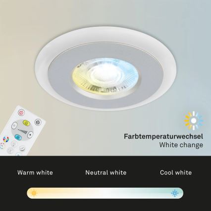 Briloner - Set 3x LED RGBW Prigušiva ugradbena lampa za kupatilo LED/5W/230V 3000-6500K IP44 + Daljinski upravljač