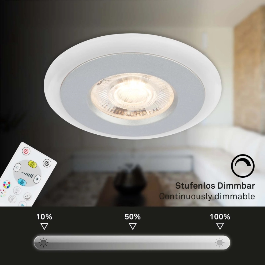 Briloner - Set 3x LED RGBW Prigušiva ugradbena lampa za kupatilo LED/5W/230V 3000-6500K IP44 + Daljinski upravljač