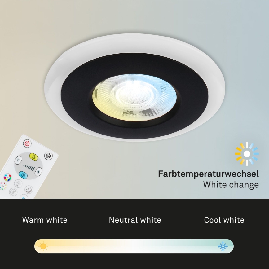 Briloner - Set 3x LED RGBW Prigušiva ugradbena lampa za kupatilo LED/5W/230V 3000-6500K IP44 + Daljinski upravljač