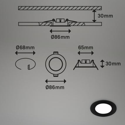 Briloner - Set 3x LED Ugradbena lampa za kupatilo LED/3W/230V IP23