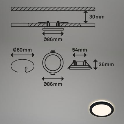 Briloner - Set 3x LED Ugradbena lampa za kupatilo LED/3W/230V IP44