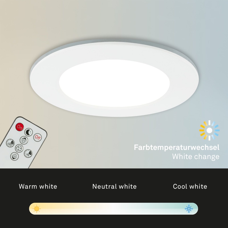 Briloner - Set 3x LED Prigušiva ugradbena lampa za kupatilo LED/4,8W/230V 3000-6500K IP44 + Daljinski upravljač