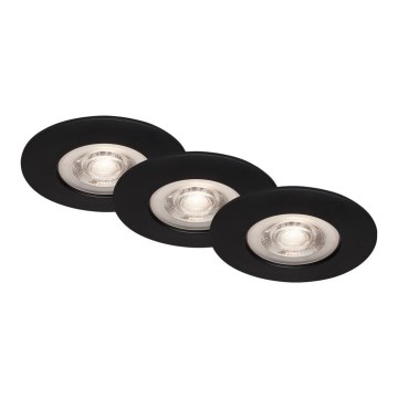 Briloner - Set 3x LED Ugradbena lampa za kupatilo LED/4,9W/230V IP44 crno