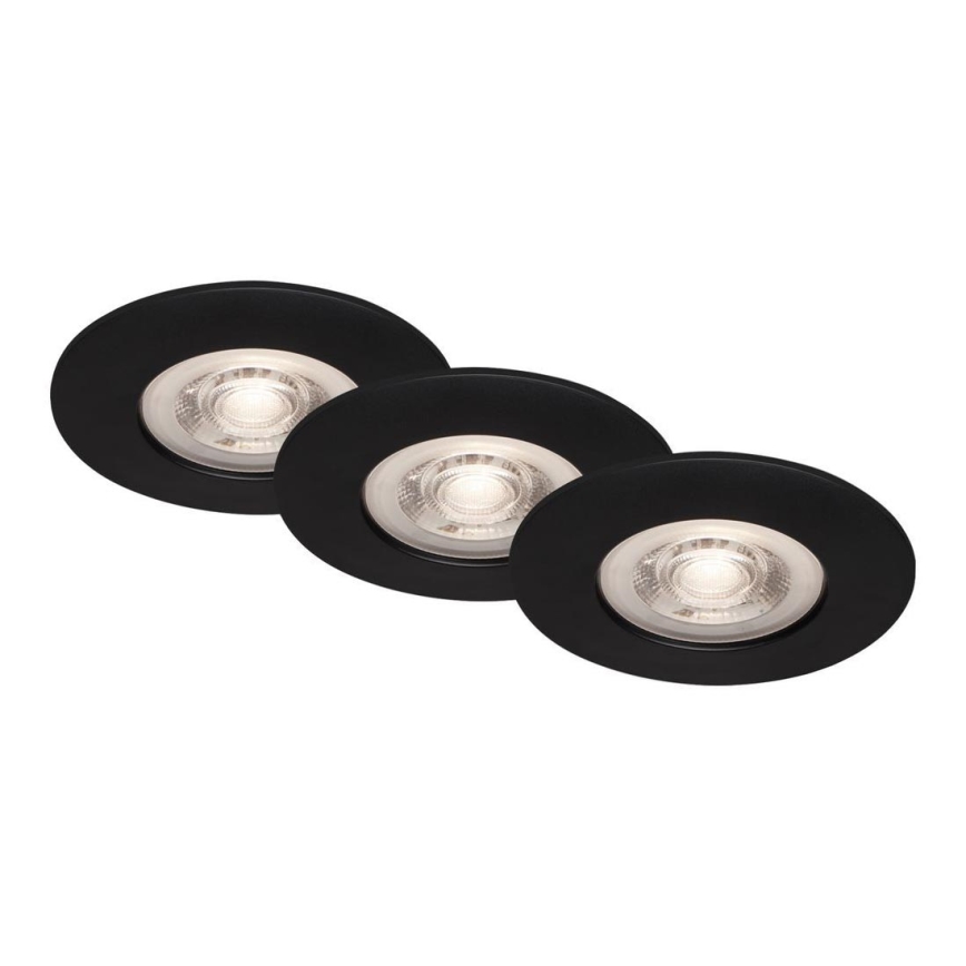 Briloner - Set 3x LED Ugradbena lampa za kupatilo LED/4,9W/230V IP44 crno