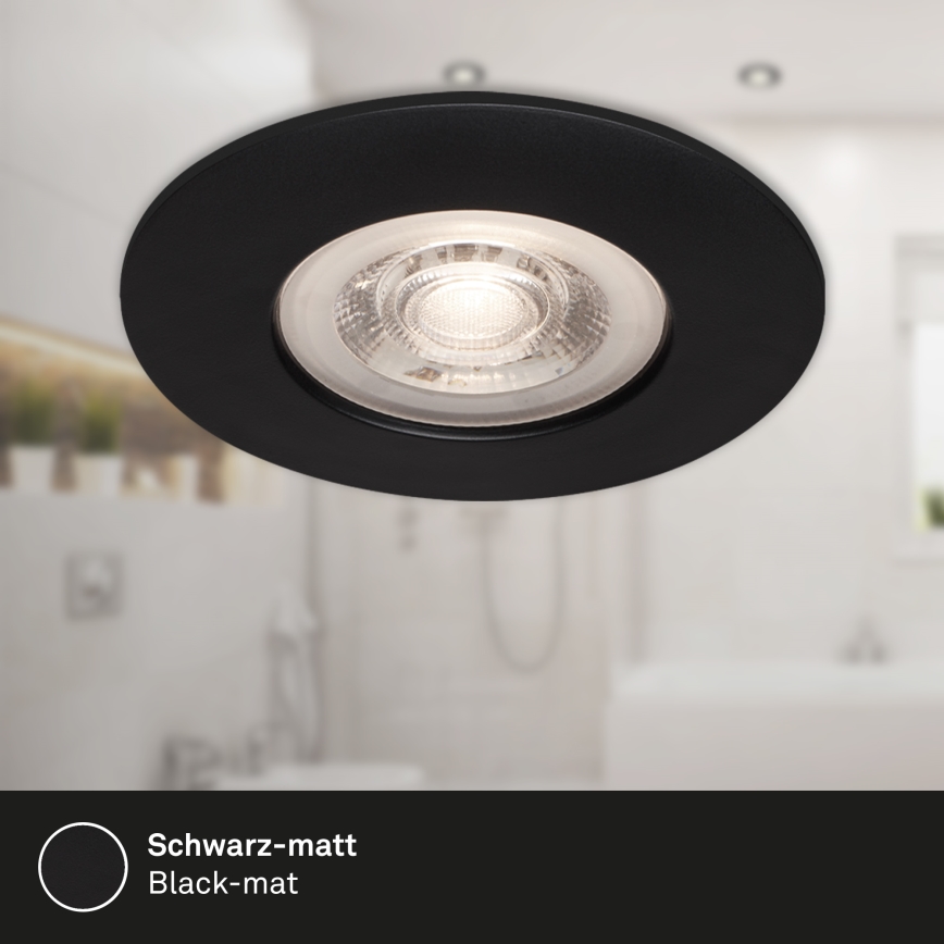 Briloner - Set 3x LED Ugradbena lampa za kupatilo LED/4,9W/230V IP44 crno