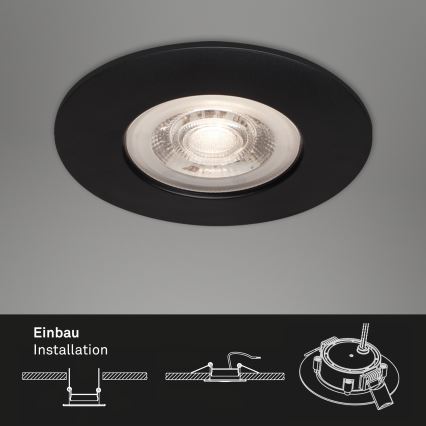 Briloner - Set 3x LED Ugradbena lampa za kupatilo LED/4,9W/230V IP44 crno