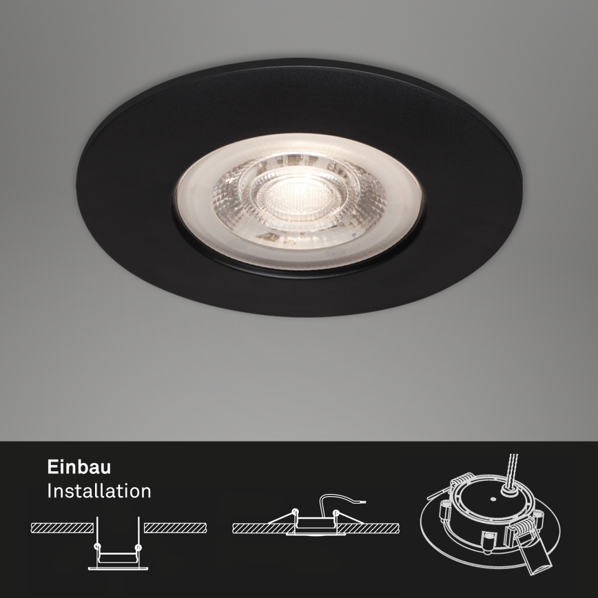 Briloner - Set 3x LED Ugradbena lampa za kupatilo LED/4,9W/230V IP44 crno