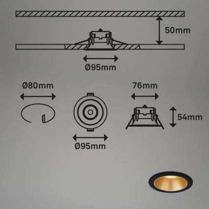 Briloner - Set 3x LED Ugradbena lampa za kupatilo LED/4,9W/230V IP44