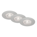 Briloner- Set 3x LED Ugradbena lampa za kupatilo LED/4,9W/230V IP44 srebrno