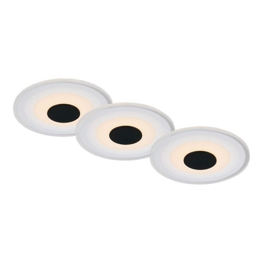 Briloner - Set 3x LED Ugradbena lampa za kupatilo LED/6W/230V IP44 crno