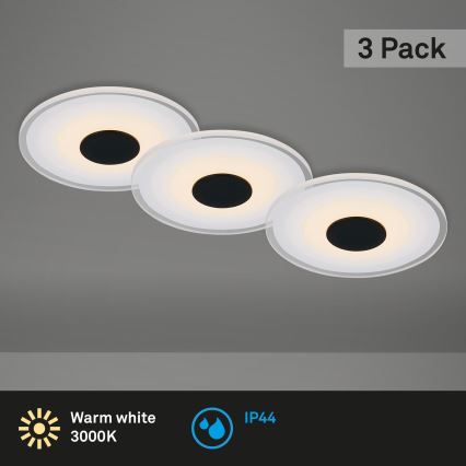 Briloner - Set 3x LED Ugradbena lampa za kupatilo LED/6W/230V IP44 crno