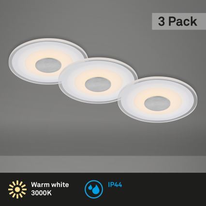 Briloner - Set 3x LED Ugradbena lampa za kupatilo LED/6W/230V IP44 krom